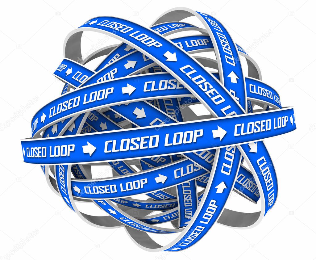 Closed Loop System Feedback Process Input Output 3d Illustration