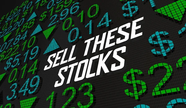 Sälj Dessa Aktier Ticker Market Advice Tips Ekonomisk Rekommendation Illustration — Stockfoto