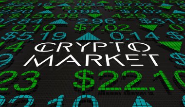 Kripto Market Para Birimi Hisse Senedi Bilet 3d İllüstrasyon