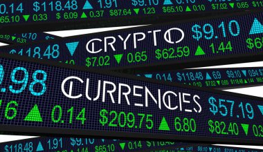 Kripto Para Birimleri Borsa Ticaret Fiyatları Değişimi 3d İllüstrasyon