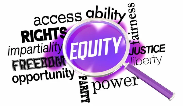 Equity Magnifying Glass Diversity Inclusion Opportunity Access Illustration — Stock Photo, Image