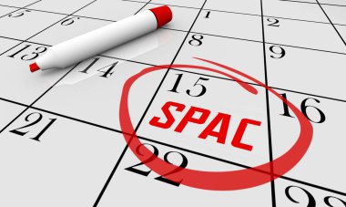 SPAC Takvim Zamanlaması Günü Özel Amaçlı Kazanç Şirketi 3d İllüstrasyon