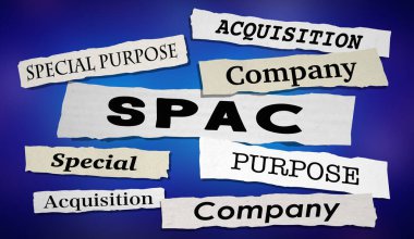 SPAC Haber Başlıkları Özel Amaçlı Kazanç Şirketi 3d İllüstrasyon