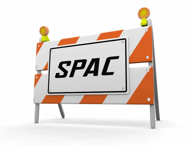 Spac Uyarı Tehlike Şareti Özel Amaçlı Satın Alma Şirketi Görüntü — Stok fotoğraf