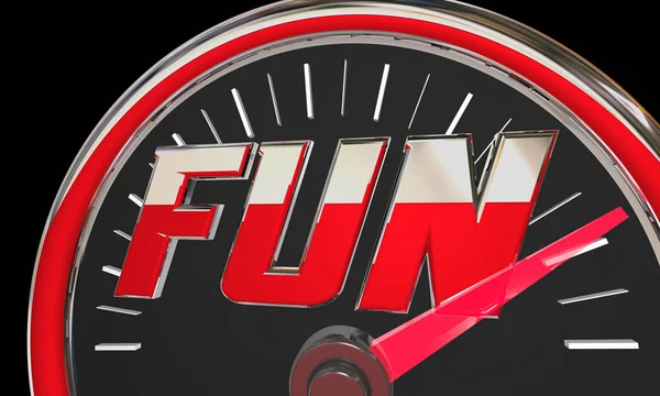 Fun Speedometer Measure Enjoyment Pleasure Level Illustration — Stock Photo, Image