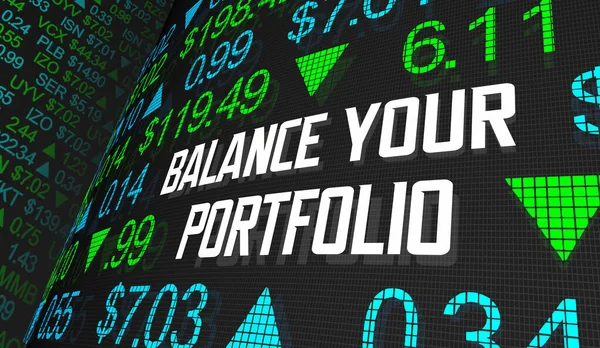 Balance Your Porfolio Diversify Investments Stock Market Asset Holdings Illustration — Stock Photo, Image