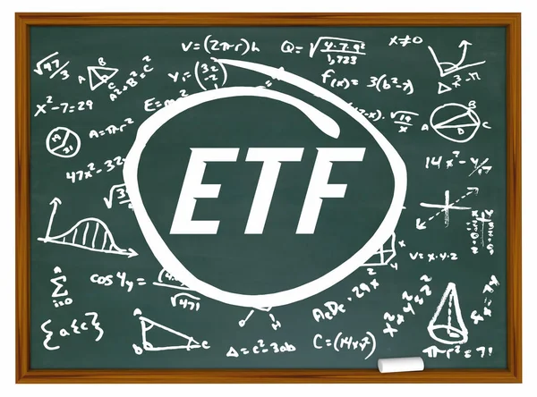 Etf Exchange Traded Fund Aprende Operar Con Pizarra Fórmula Ilustración — Foto de Stock