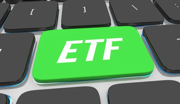 Etf Exchange Handlade Fonder Tangentbord Knapp Online Digital Transaktion Illustration — Stockfoto