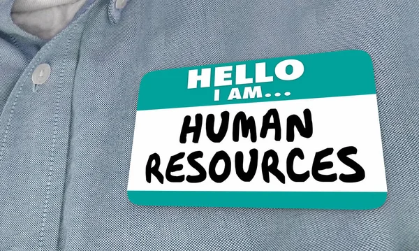 Hello Human Resources Representative Staff Name Tag Illustration — Stock Photo, Image