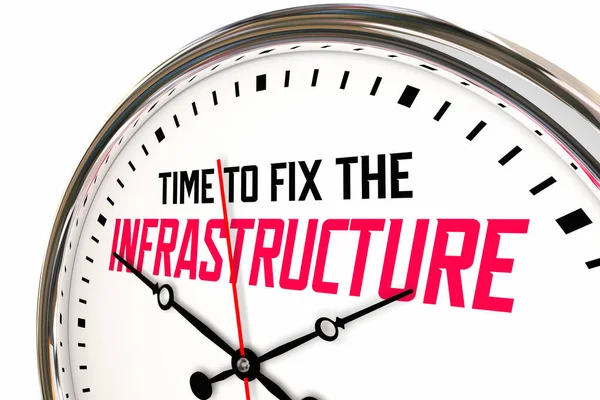 Temps Réparer Horloge Infrastructure Améliorer Système Transport Réparation Illustration — Photo