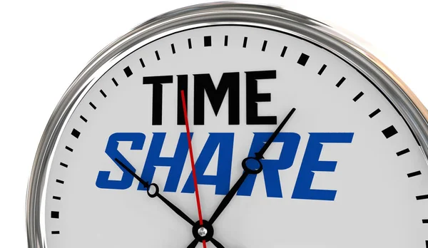 Time Share Relógio Aluguer Férias Propriedade Contagem Regressiva Ilustração — Fotografia de Stock