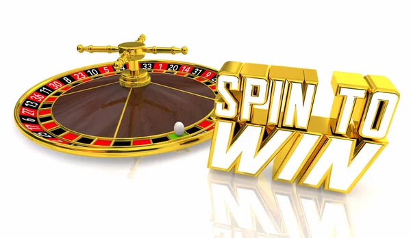 Spin Win Roulette Roue Chanceux Nombre Gagnant Pari Illustration — Photo