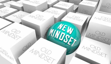 New Mindset Change Your Outlook Ideas Perspective Vs Old 3d Illustration