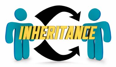 Inheritance Last Will Testament Leaving Money Family Assets Property Two People 3d Illustration