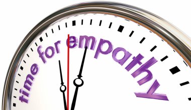 Time for Empathy Clock Share Feelings Support Concern Compassion 3d Illustration