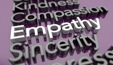 Empathy Compassion Sincerity Concern Communication Words 3d Illustration