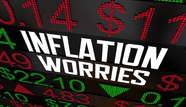 Inflation Worries Stock Market Fear Afraid Recession Downturn Illustration — Photo