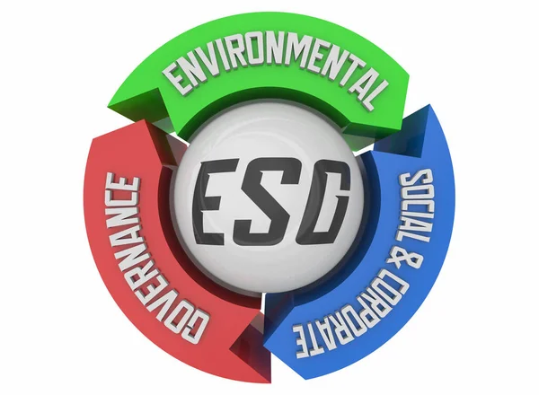 Esg Environmental Social Corporate Governance Business Company Goals Planning Cycle — Stockfoto