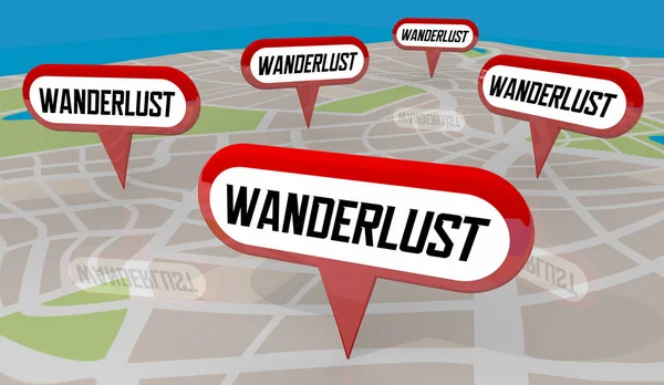 Wanderlust Experience Adventure Find New Journey Map Illustration — 图库照片