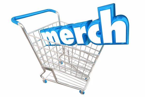 Merch Branded Products Shopping Cart Buy Sell Marketing Illustration — Stock Photo, Image