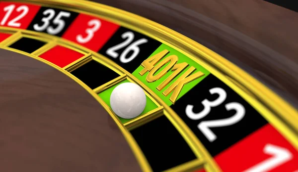 401K Roulette Wheel Gamble Investment Retirement Savings Account Illustration —  Fotos de Stock