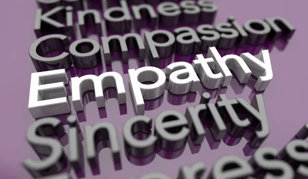 Empathy Compassion Sincerity Concern Communication Words Illustration — Stock fotografie