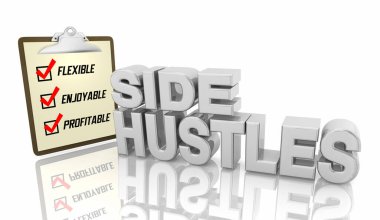 Ek Hustles İkinci İşleri Serbest Çalışan İş Ekstra Para Kazanır 3d Görüntü