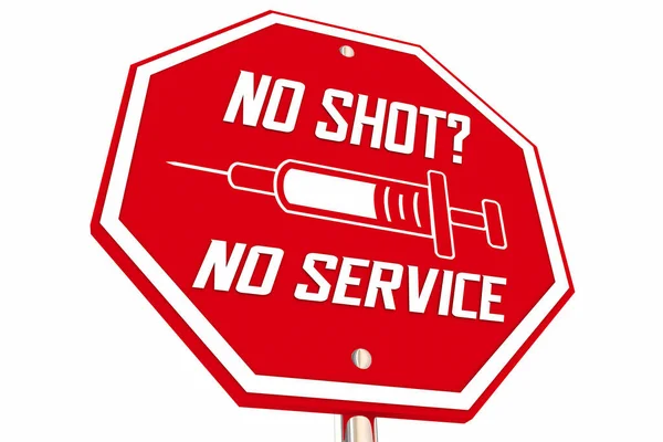 Shot Serviceワクチン要件停止標識ルール必須3Dイラスト — ストック写真