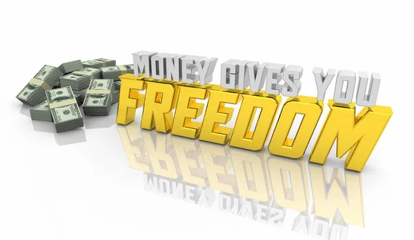 お金はあなたに自由の選択を与えますオプション金融セキュリティ富3Dイラスト — ストック写真