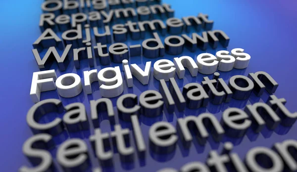 Συγχώρεση Χρέος Δάνειο Forgiven Money Υποχρέωση Ακυρωθεί Εικονογράφηση — Φωτογραφία Αρχείου