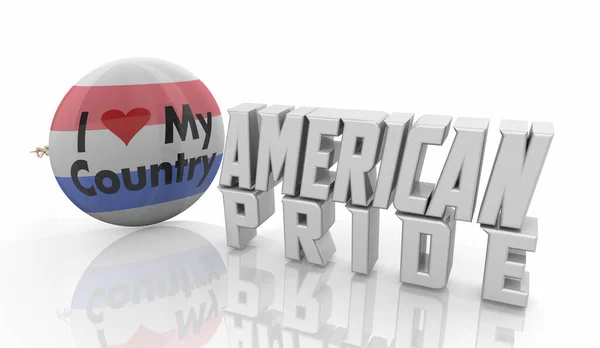 Amo País American Pride Botón Pin Ilustración — Foto de Stock