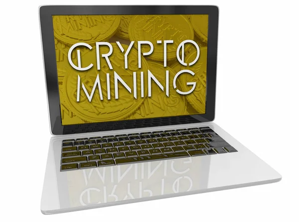Crypto Mining Computer Process Coin Generation Digitaal Geld Illustratie — Stockfoto