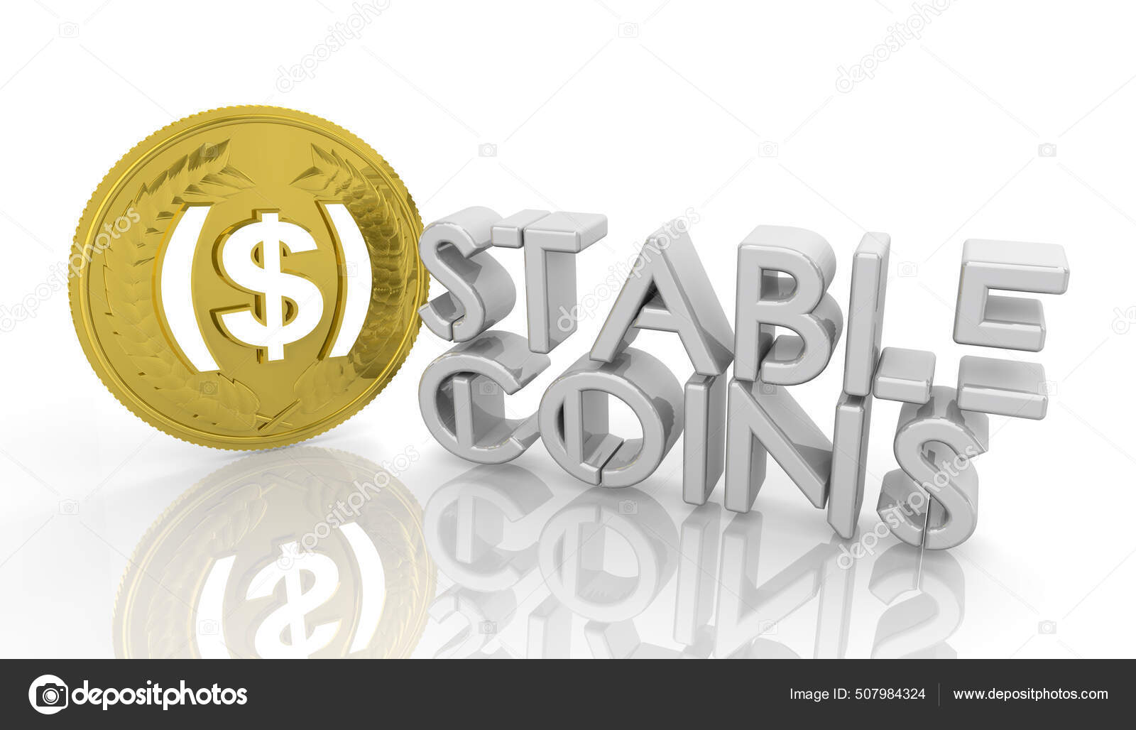 Stablecoins Cryptocurrencies Stable Market Price Value Coin Currency Illustration