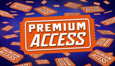 Premium Erişim Biletleri Özel Olay Kabul 3d İllüstrasyonunu Geçirir