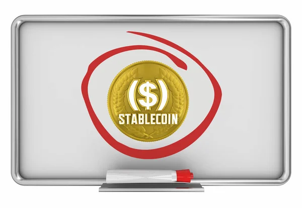 Stablecoin Cryptocurrency Plan Design Create Mine New Coin Token Illustration — Stock fotografie