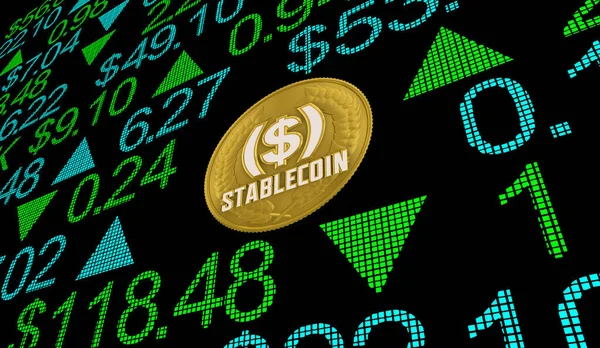 Stablecoin Stock Market Cryptocurrency Trading Prices Investment Illustration — Stock Photo, Image