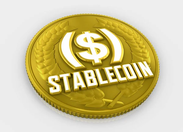 Stablecoin Crypto Currency Monnaie Numérique Pièce Monnaie Valeur Stable Illustration — Photo