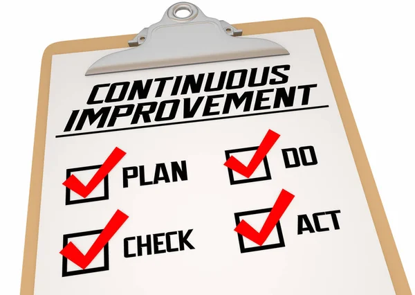 Amélioration Continue Checklist Pdca Plan Check Act Quality Control Illustration — Photo