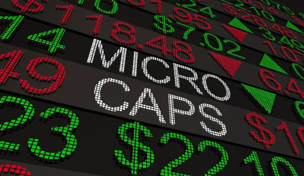 Micro Caps Business Company Stock Market Ações Preços Investimento Ilustração — Fotografia de Stock
