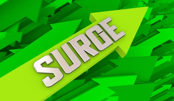 Surge Increase Grow Boost Higher Arrows Rising Expansion Illustration — Stock Photo, Image