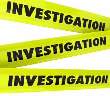 Investigation Word Yellow Crime Scene Police Tape clipart