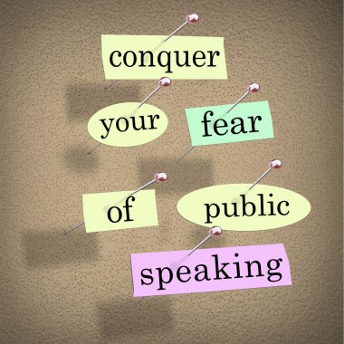 Conquer Your Fear of Public Speaking Bulletin Board Overcome Sta clipart