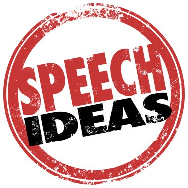 Speech Ideas Round Red Stamp Suggestions Advice Information clipart