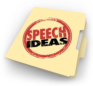 Speech Ideas Stamp Manila Folder Public Speaking Advice Tips clipart