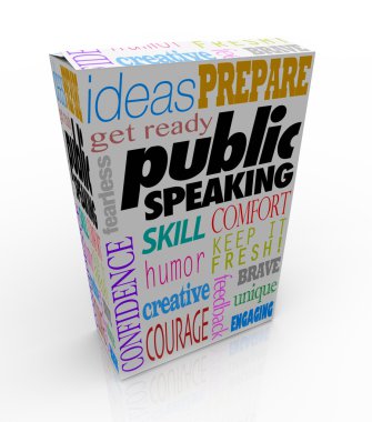 Public Speaking Words Product Package Box Training Help Advice clipart