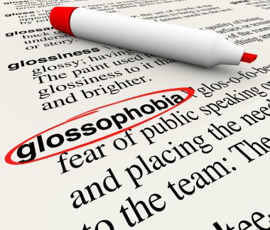 Public Speaking Fear Glossophobia Dictionary Definition Word clipart