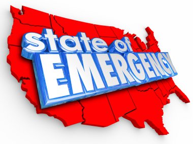 State of Emergency 3d Words United States America National Crisi clipart
