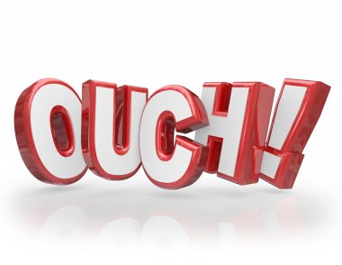 Ouch 3D Words Red Letters Pain Injury Hurting clipart