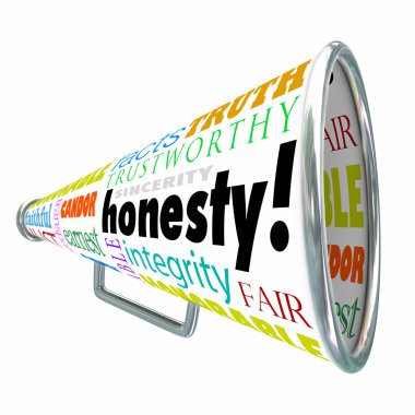 Honesty Sincerity Integrity Virtues Reputation Megaphone Bullhor clipart