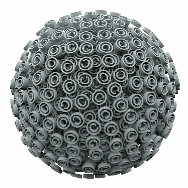 Copyright 3d Symbol Sphere Ball Intellectual Legal Protection — Stock Photo, Image